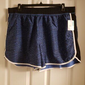 Just My Size Womens Active Shorts Blue Elastic Waist 3X Lightweight Athletic NWT